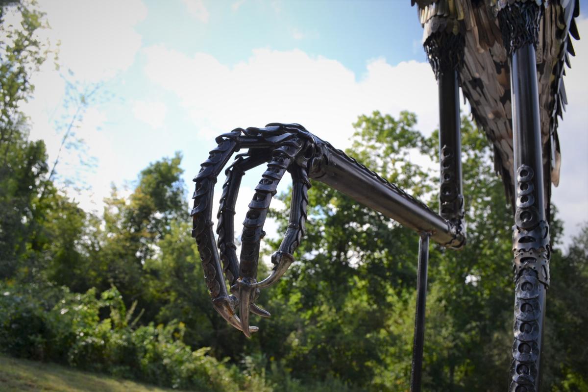 Heron sculpture claw