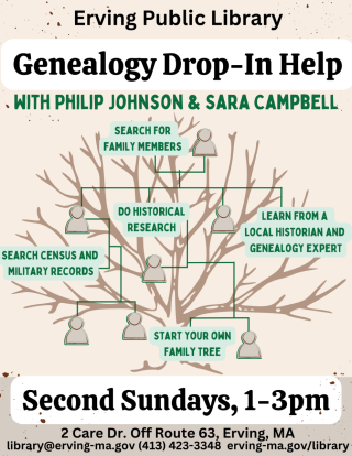 poster for genealogy drop in help