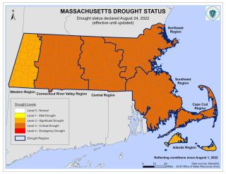 August 24, 2022 MA Drought Map