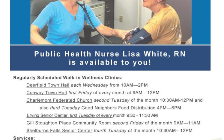 Public Health Nurse Available for Erving Residents