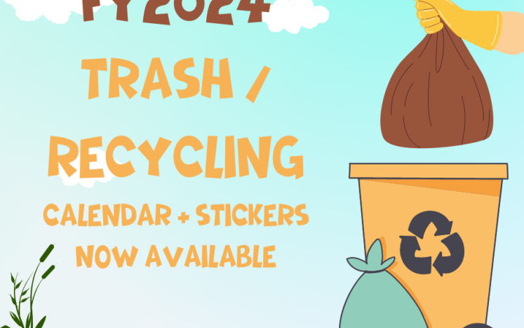 FY2024 trash and recycling calendar and stickers now available