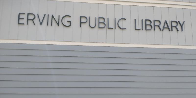 Close-up of Library Building Name
